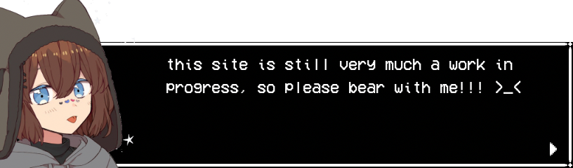dialogue box saying the site is a work in progess and to bear with me please