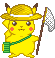 Pikachu holding a bug net