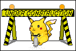 Pikachu and an under construction sign